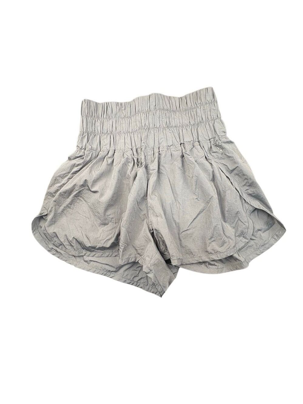 FP Movement Free People The Way Home Shorts Gray High Rise Smocked Athletic M
